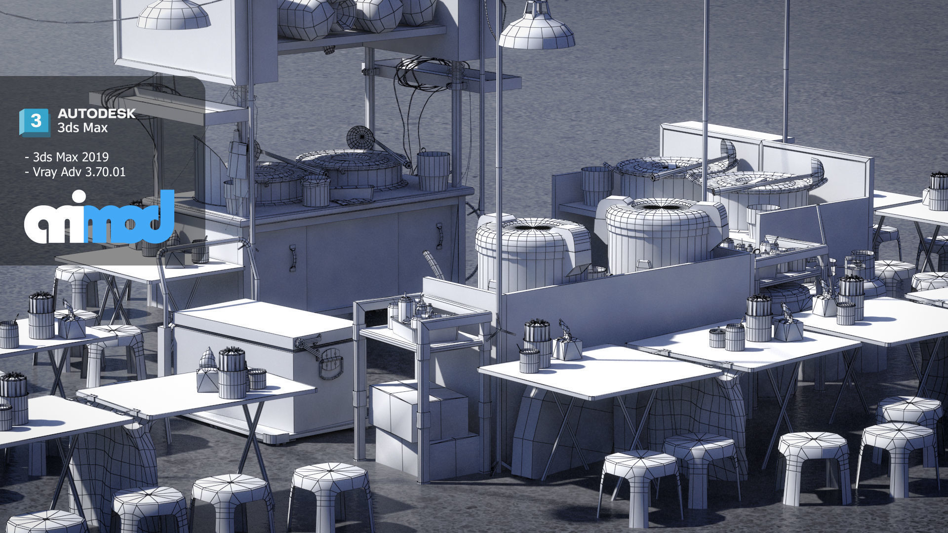 TW Ribs Stewed with Medicinal Herbs Vendor 3D model_6