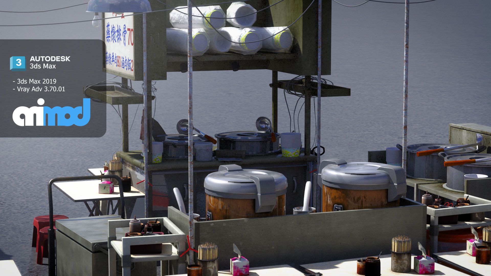 TW Ribs Stewed with Medicinal Herbs Vendor 3D model_3