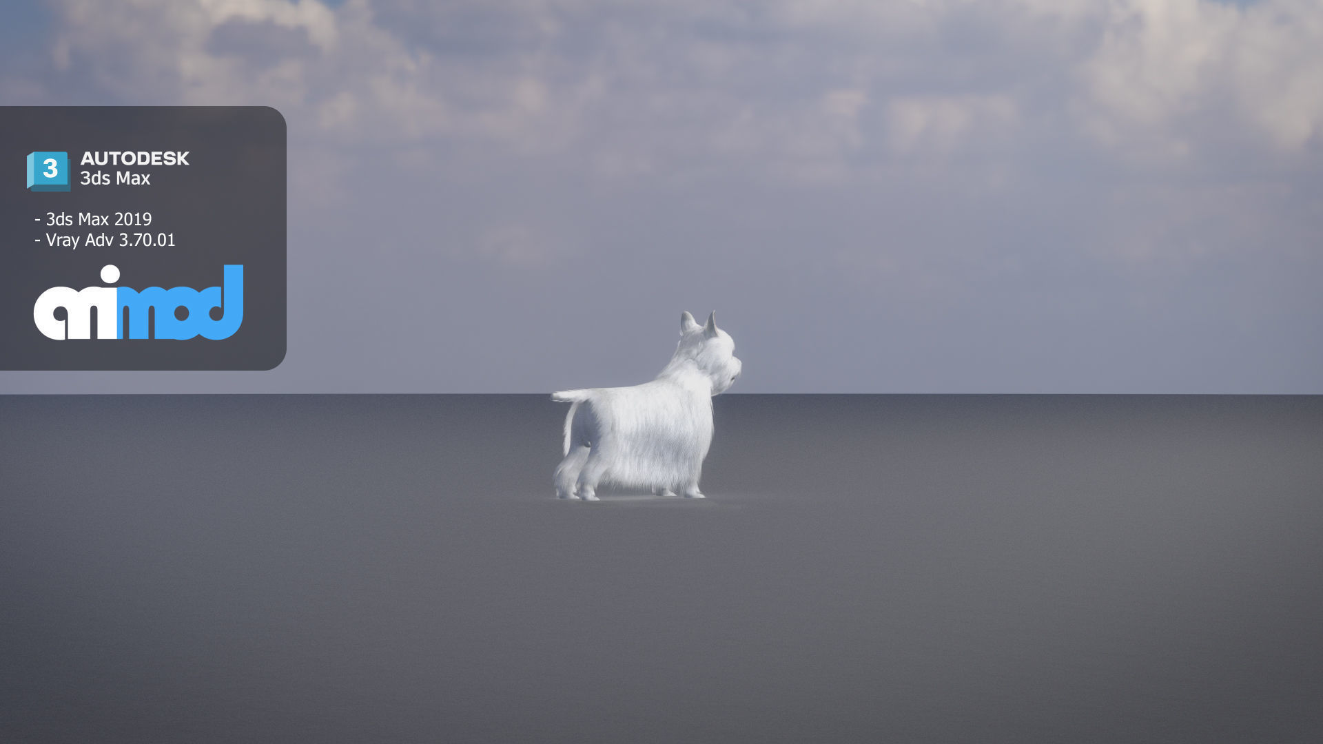 White Terrier Dog 3D model_3