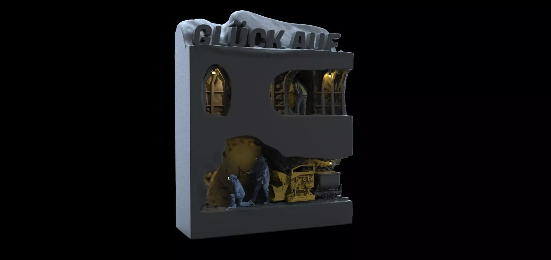 Mining Lore Bagger Diorama Bergbau 3D print model_0