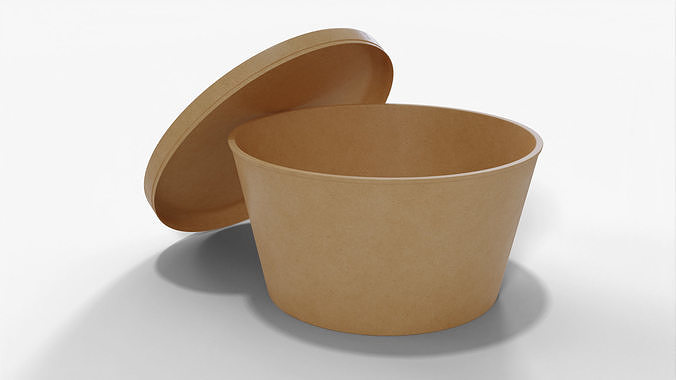Paper Soup Cup - 16oz Open 3D model 2