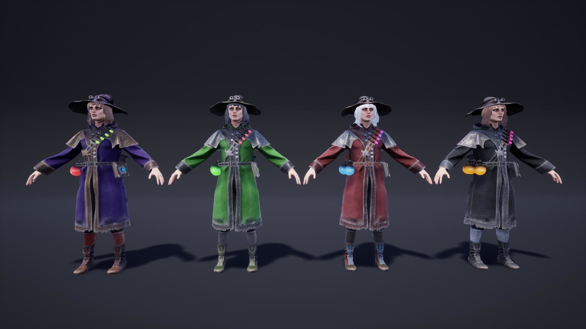 Fantasy Warriors Pack Low-poly 3D model_24