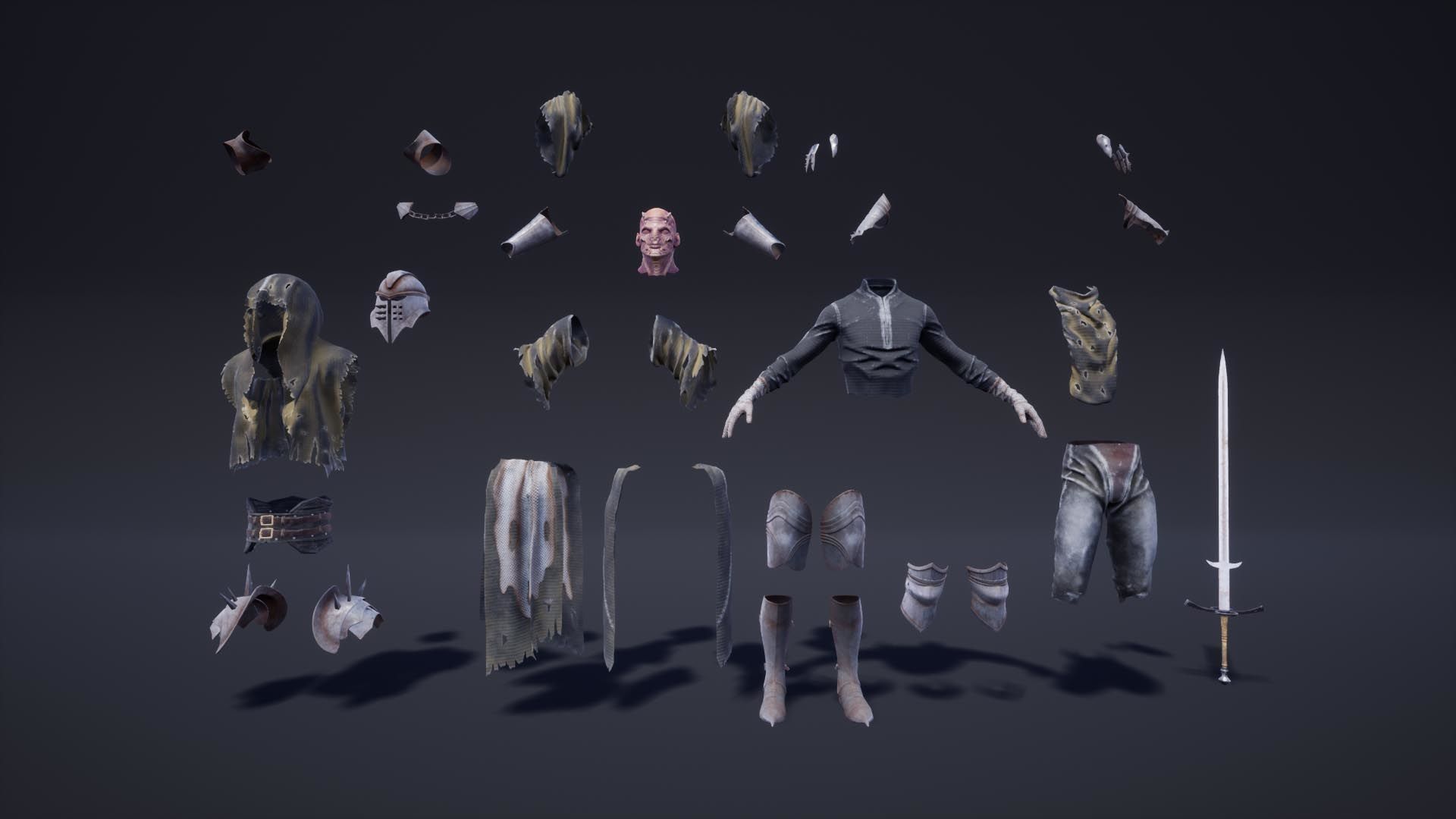 Fantasy Warriors Pack Low-poly 3D model_25