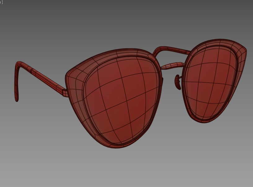 Womens Glasses 04 Low-poly 3D model_3