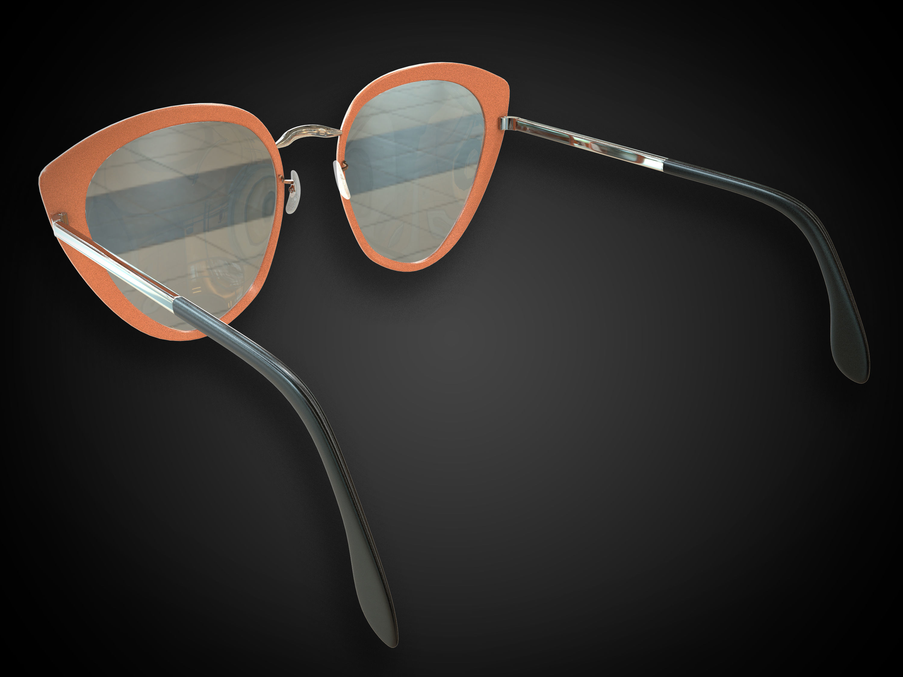 Womens Glasses 04 Low-poly 3D model_4