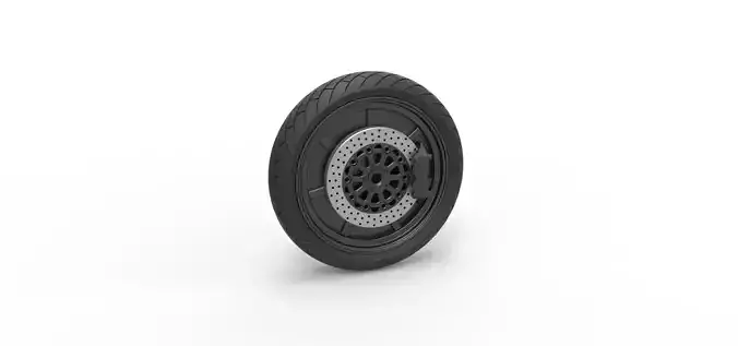 Front wheel of Top fuel Dirt dragster motorcycle Scale 1 to 25