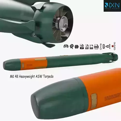 MK 48 Heavyweight ASW Torpedo 3D model