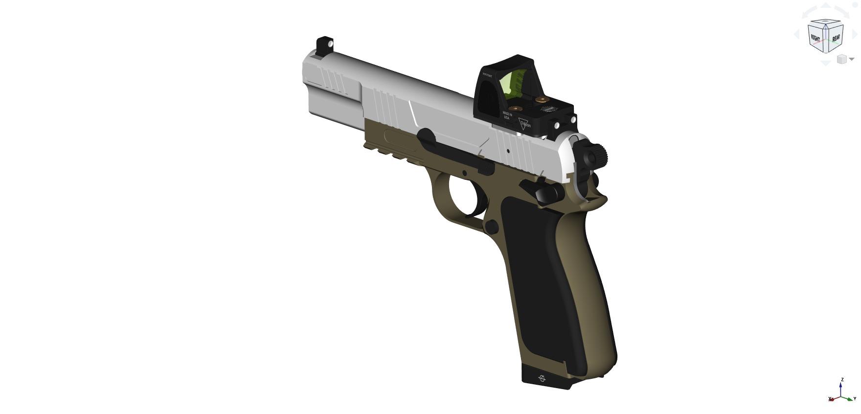 Browning Hi-Power modern CAD project 3D model_3