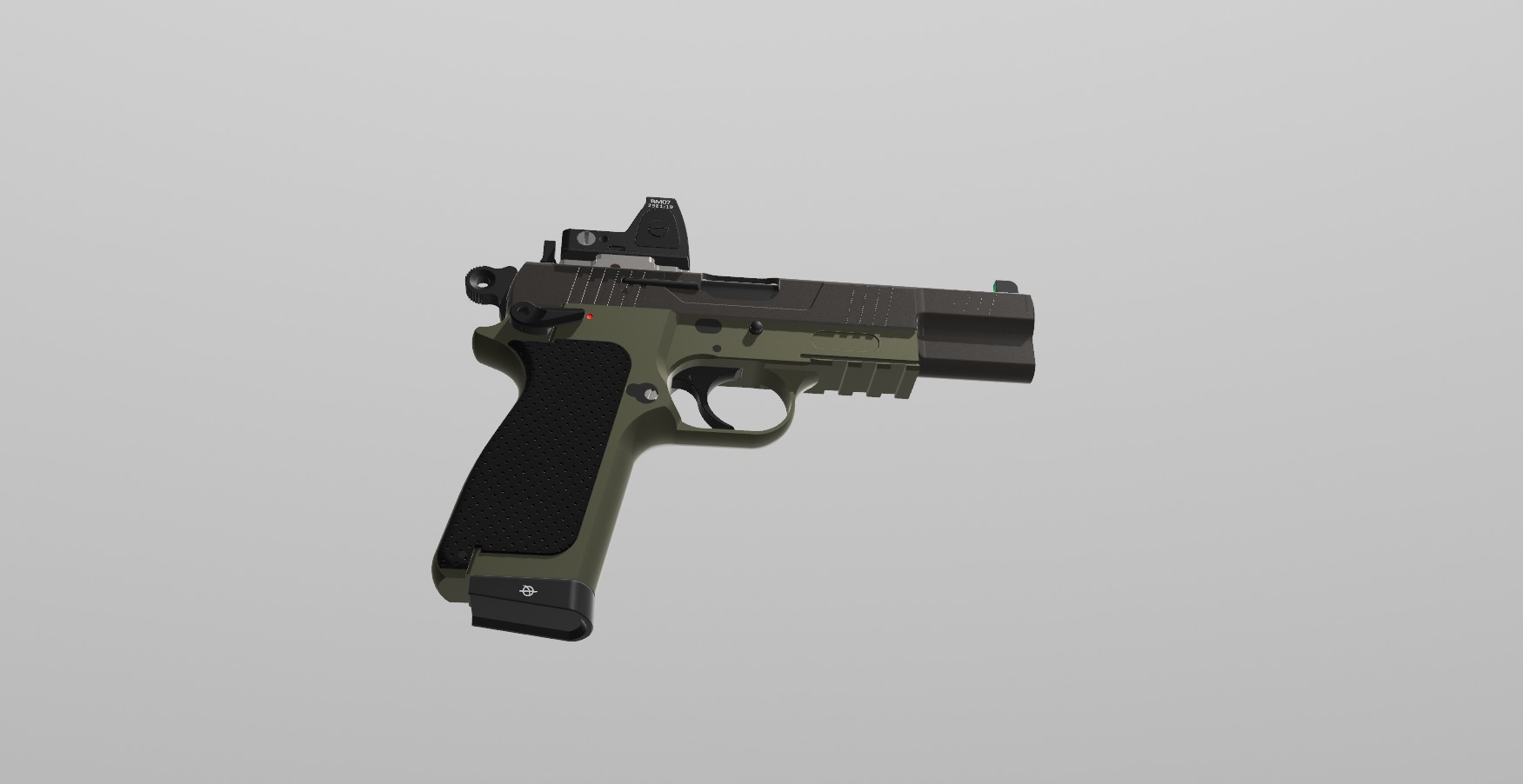 Browning Hi-Power modern CAD project 3D model_5
