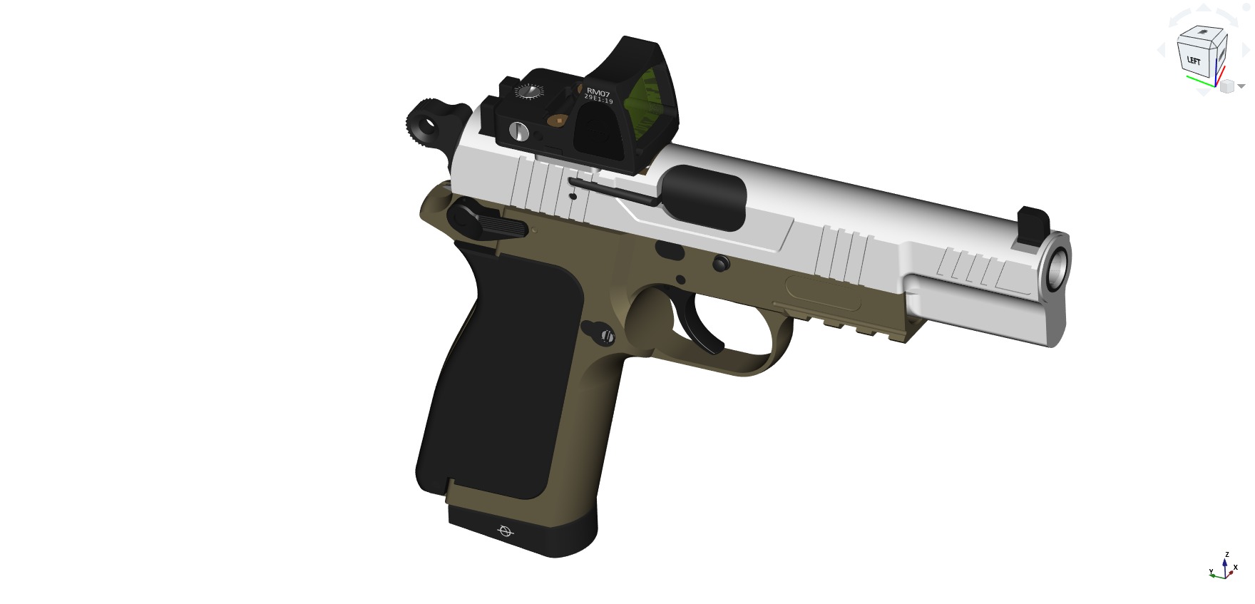 Browning Hi-Power modern CAD project 3D model_1