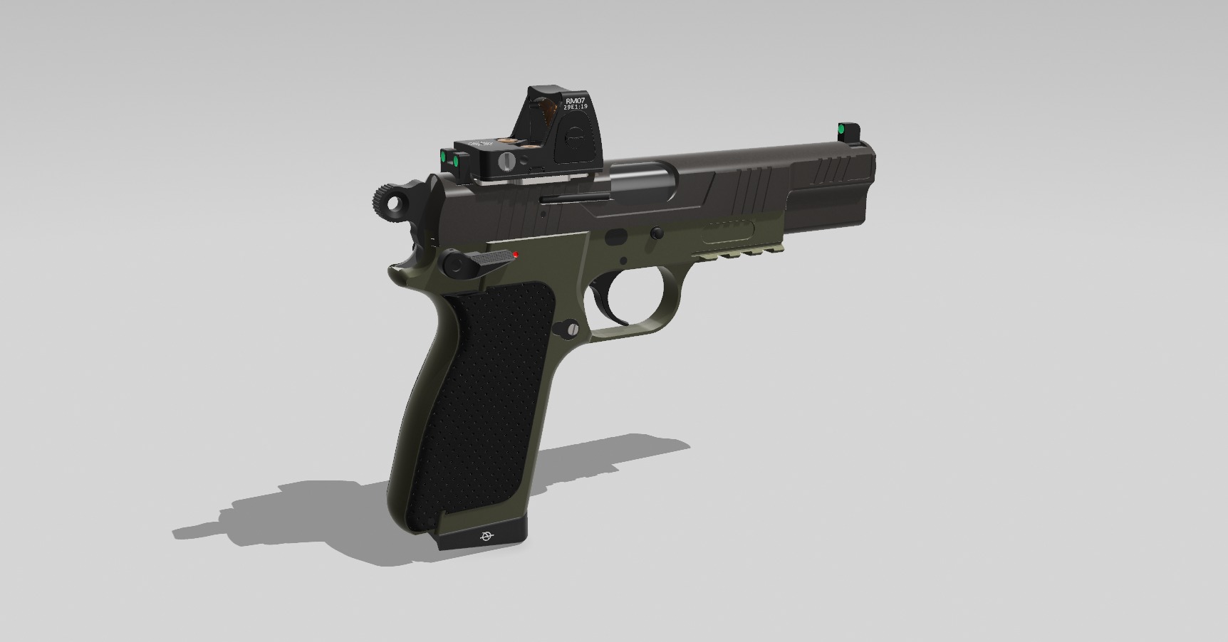 Browning Hi-Power modern CAD project 3D model_4