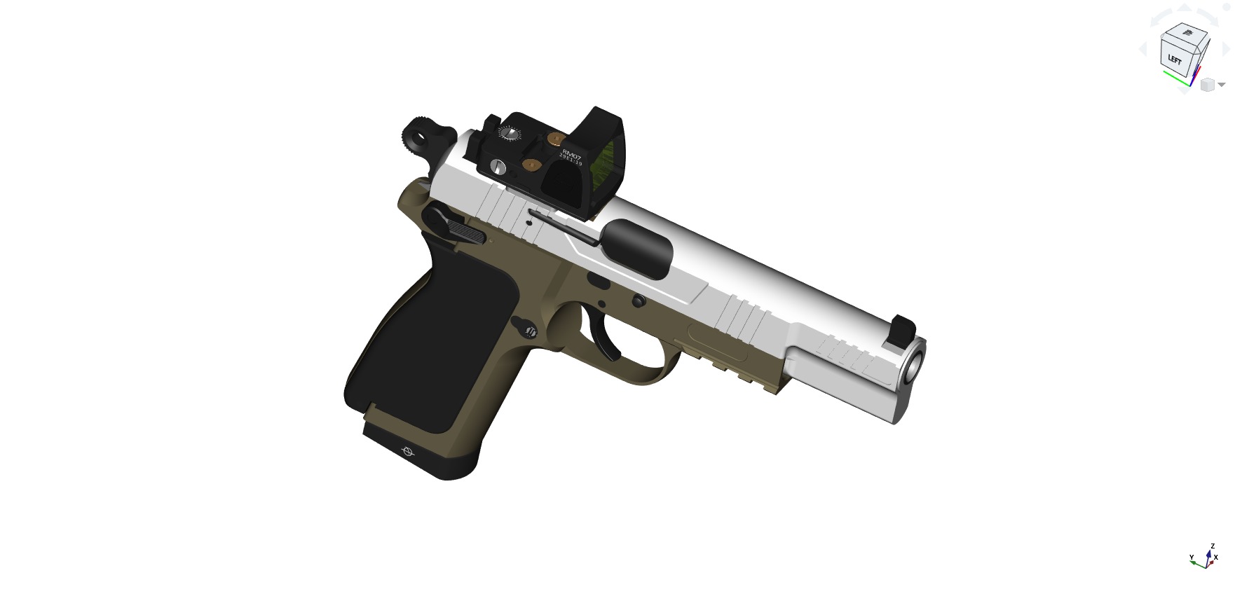 Browning Hi-Power modern CAD project 3D model_2
