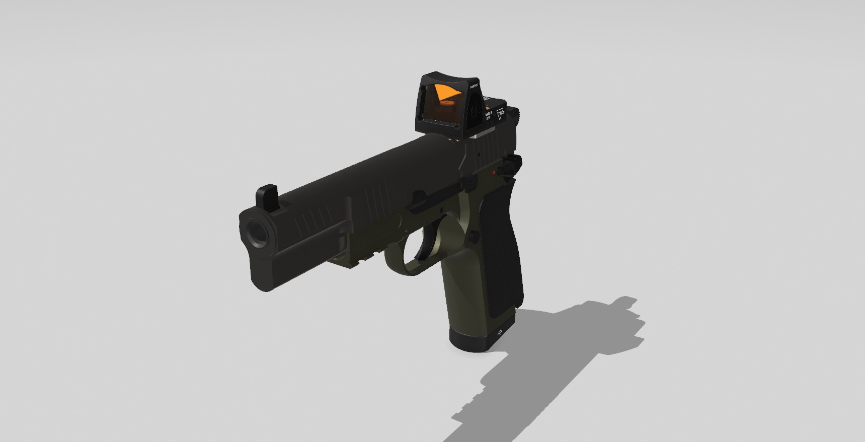 Browning Hi-Power modern CAD project 3D model_6
