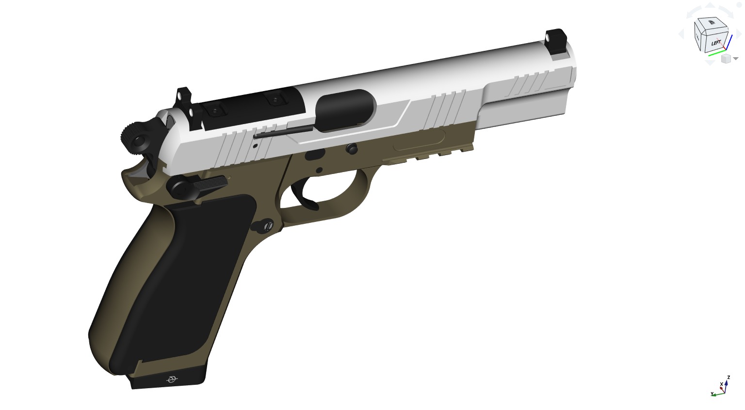 Browning Hi-Power modern CAD project 3D model_11