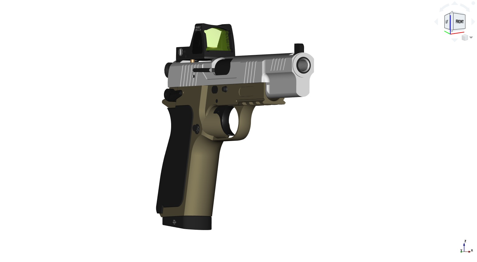 Browning Hi-Power modern CAD project 3D model_14