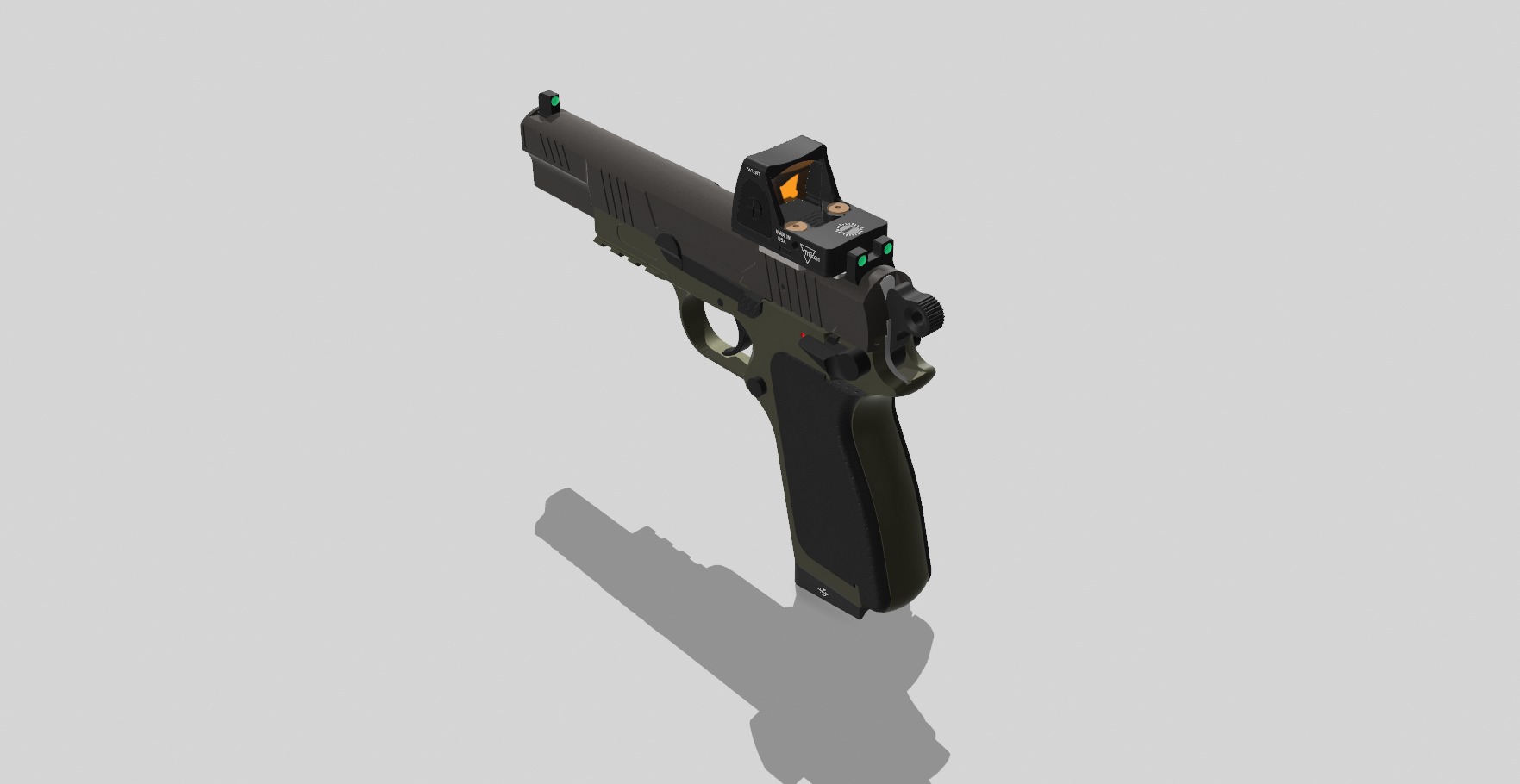 Browning Hi-Power modern CAD project 3D model_7