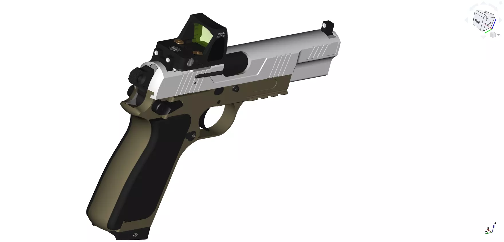 Browning Hi-Power modern CAD project 3D model_0