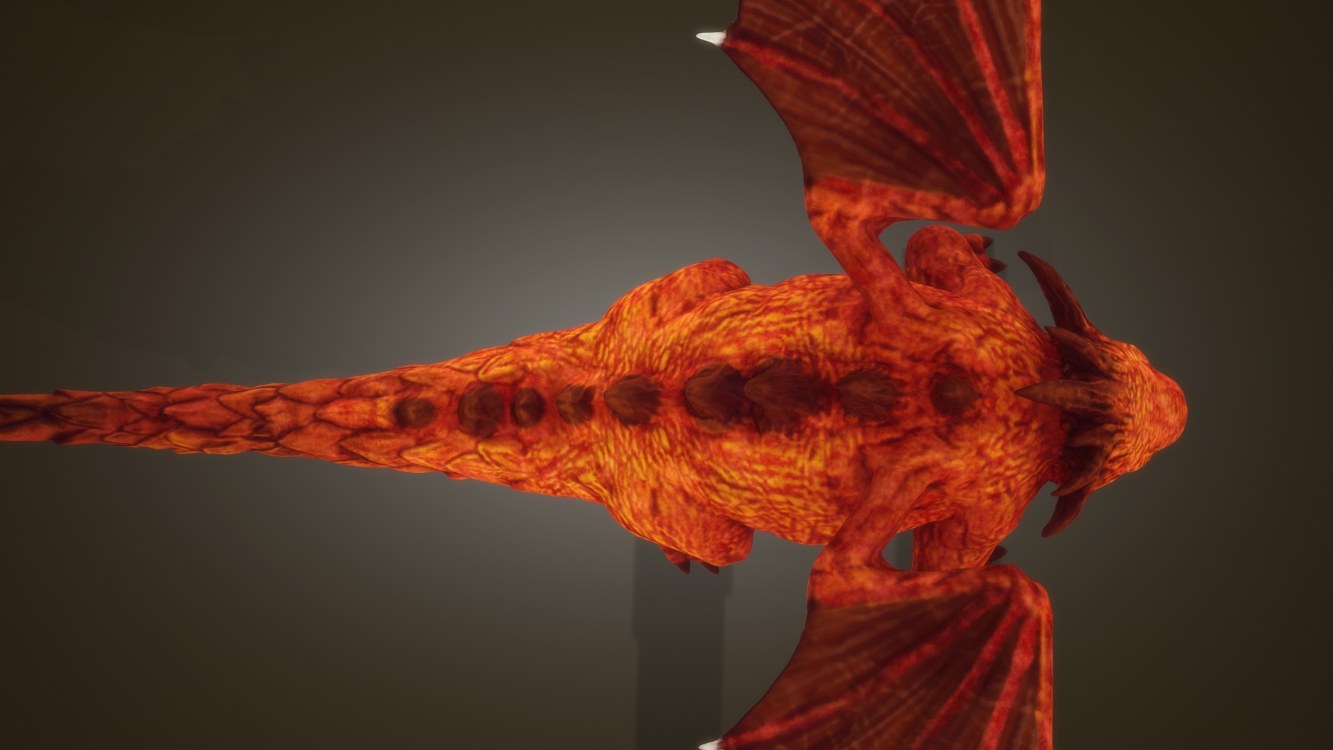 Stylized RedDragon Low-poly 3D model_8