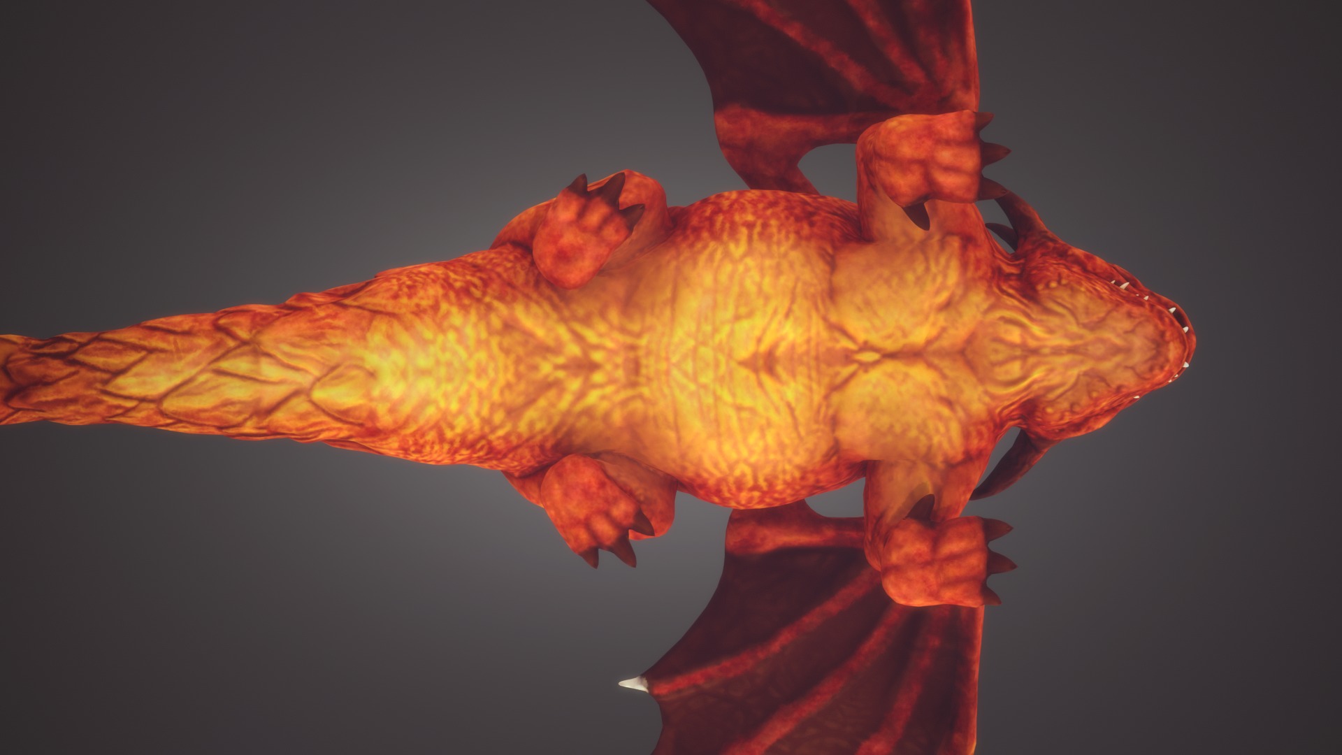 Stylized RedDragon Low-poly 3D model_7