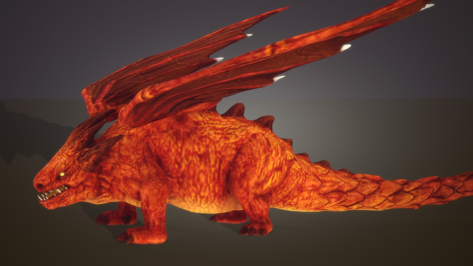 Stylized RedDragon Low-poly 3D model_4