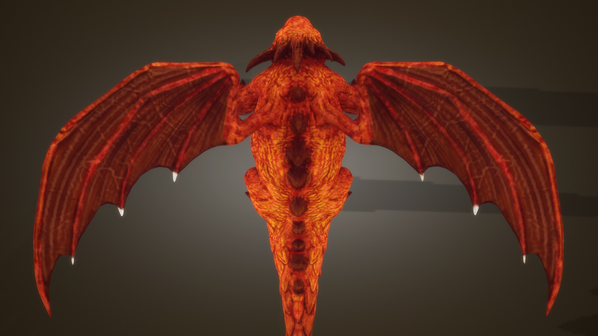 Stylized RedDragon Low-poly 3D model_9