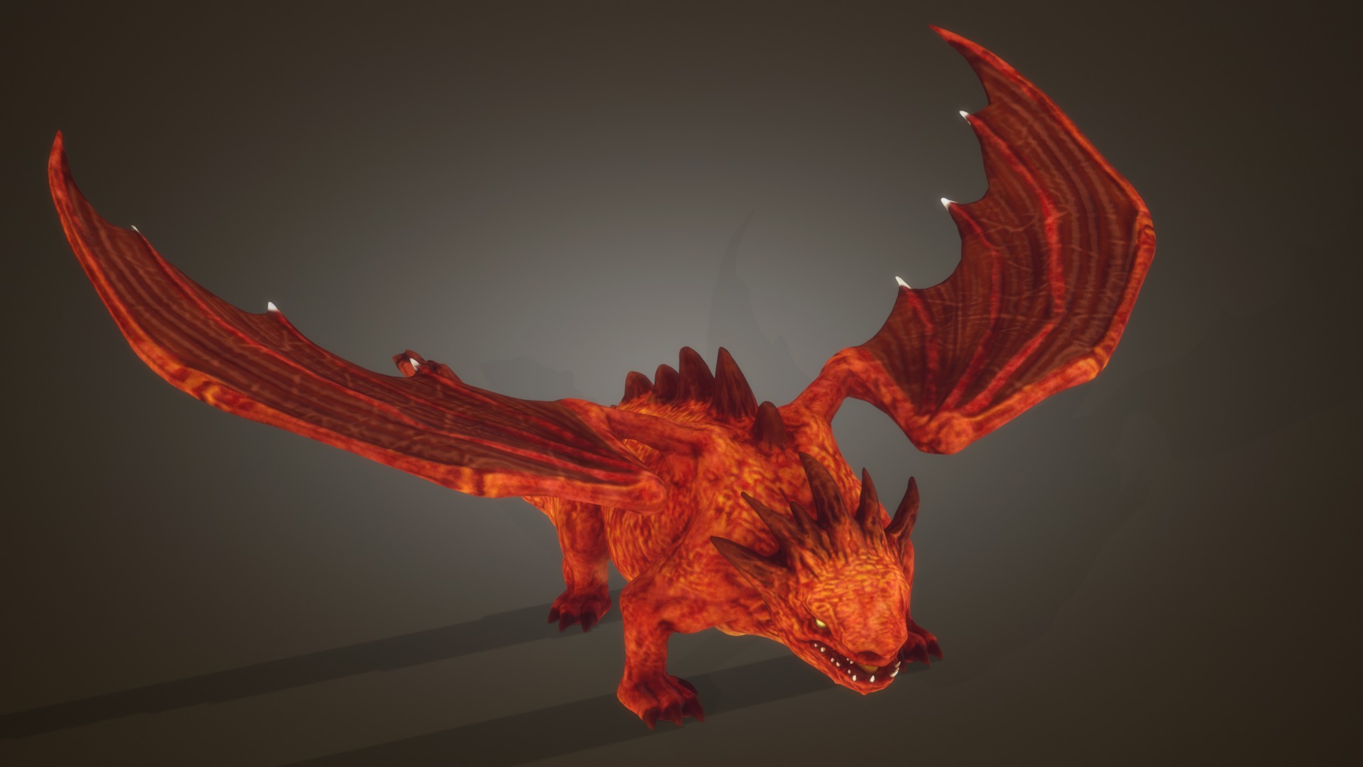 Stylized RedDragon Low-poly 3D model_12