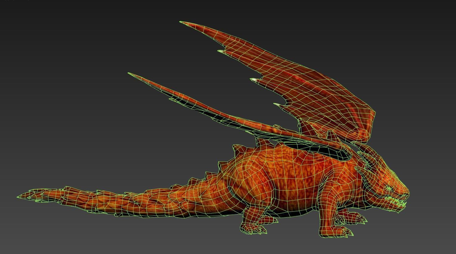 Stylized RedDragon Low-poly 3D model_13