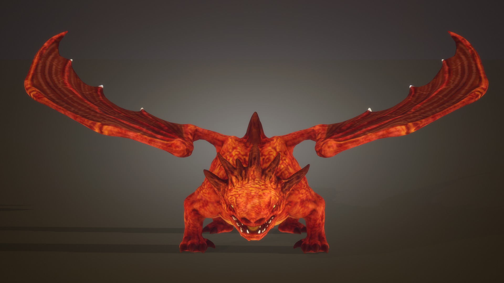 Stylized RedDragon Low-poly 3D model_10