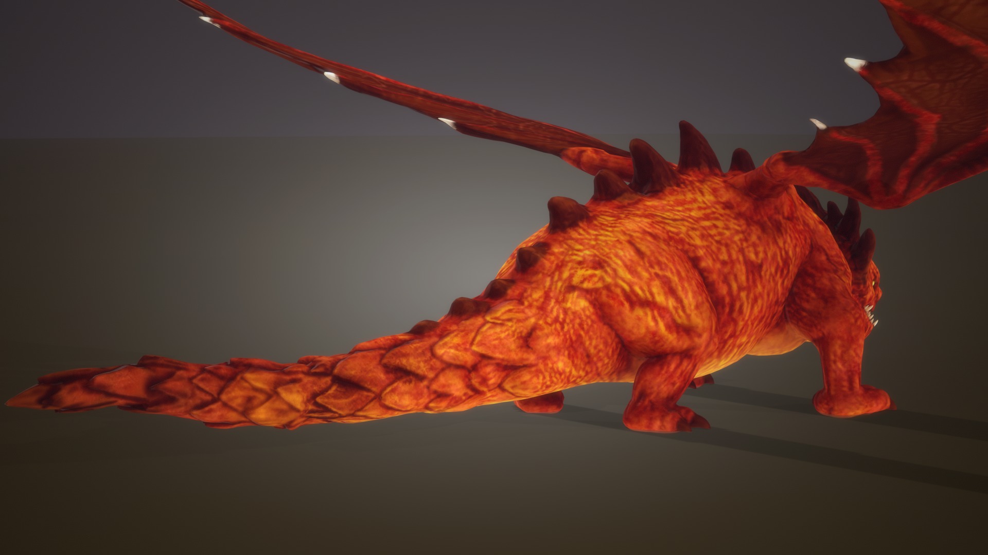 Stylized RedDragon Low-poly 3D model_6