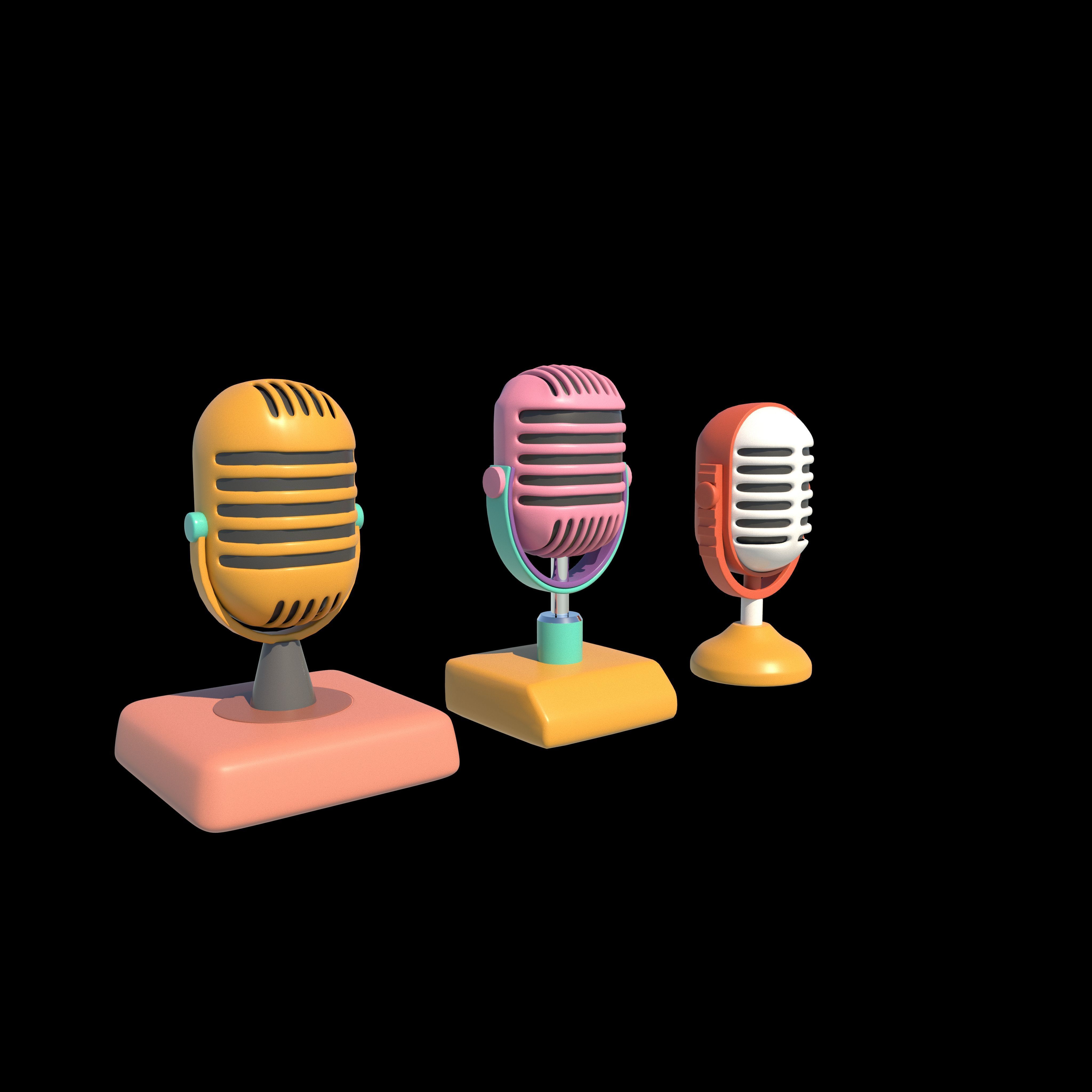 Vintage Microphone 3D model_7