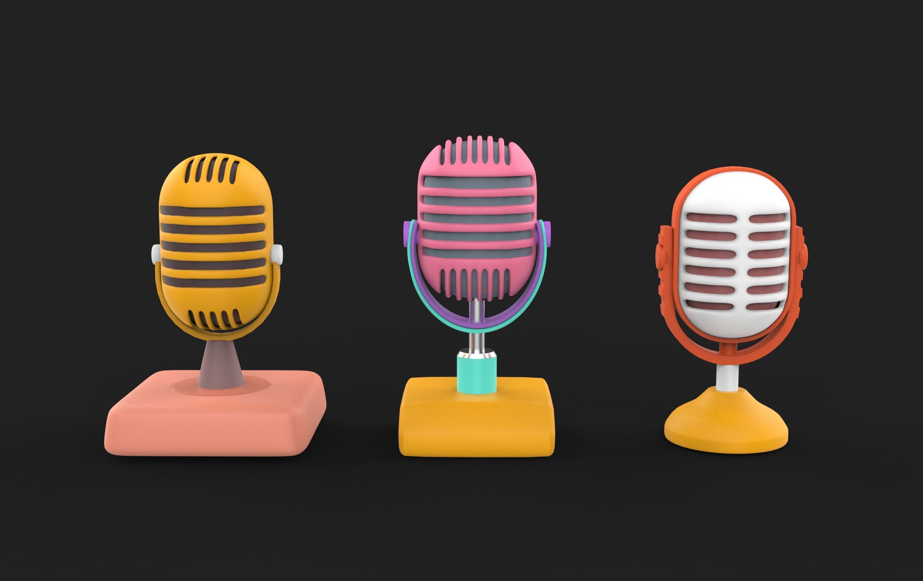 Vintage Microphone 3D model_4