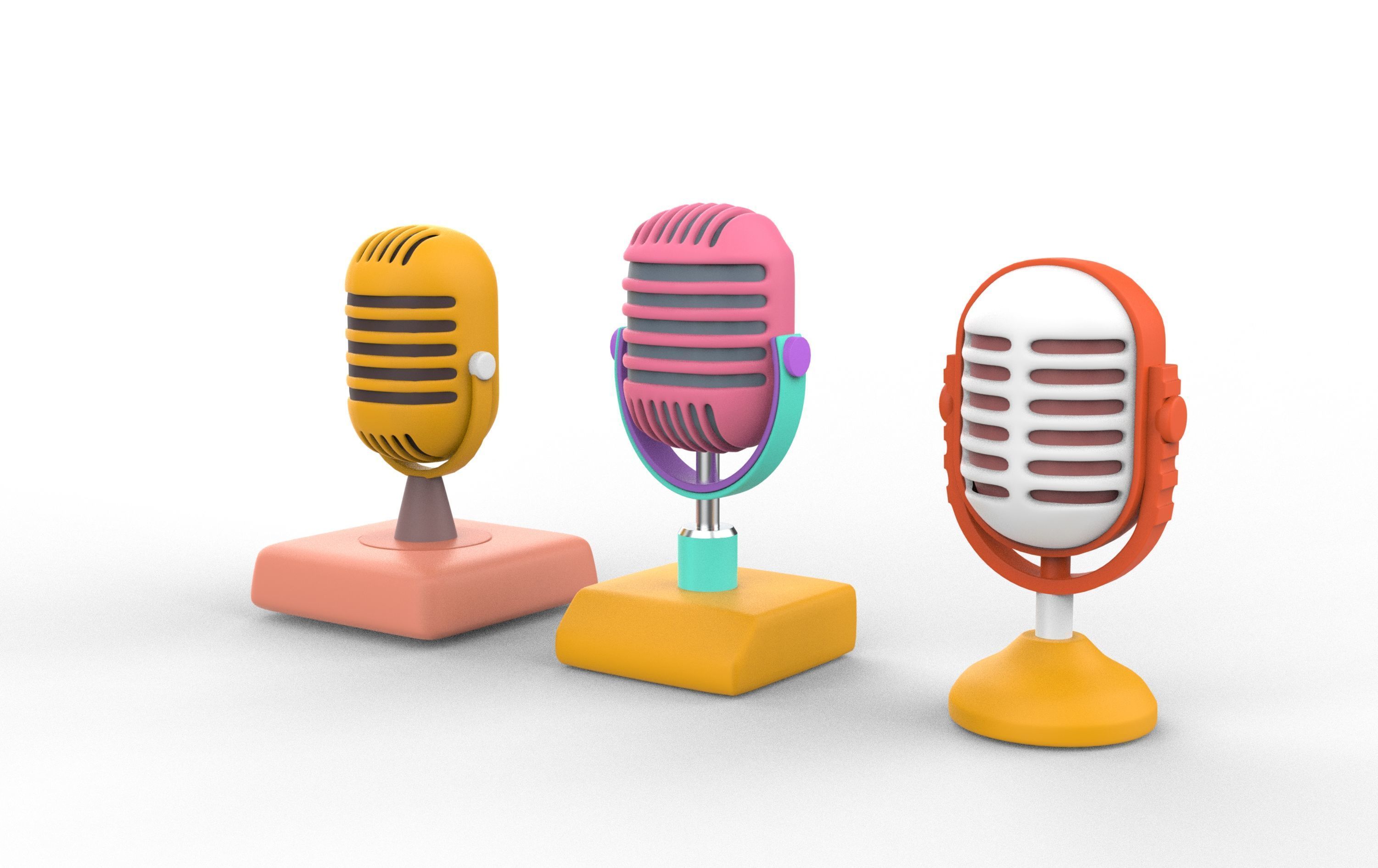 Vintage Microphone 3D model_2