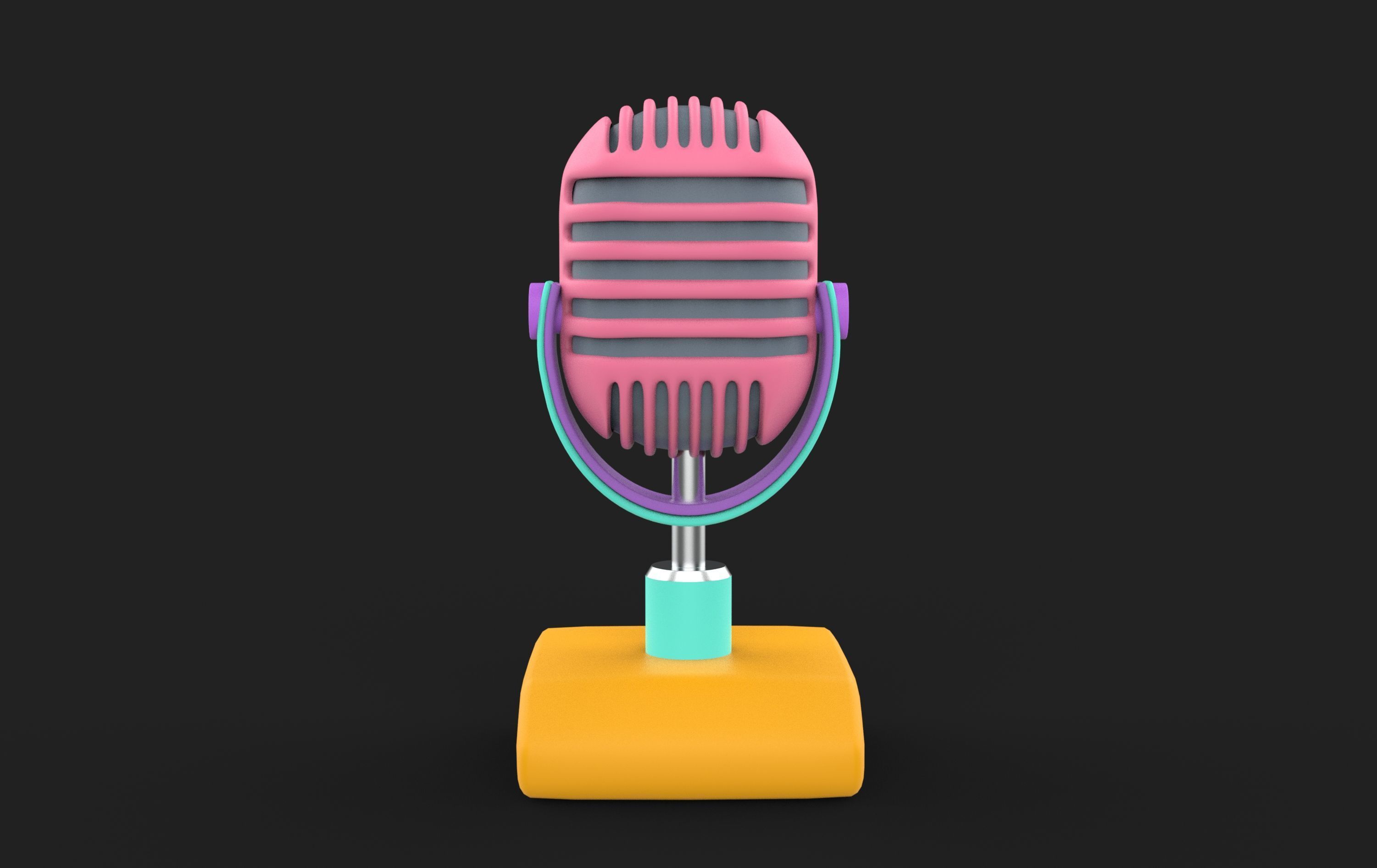 Vintage Microphone 3D model_10
