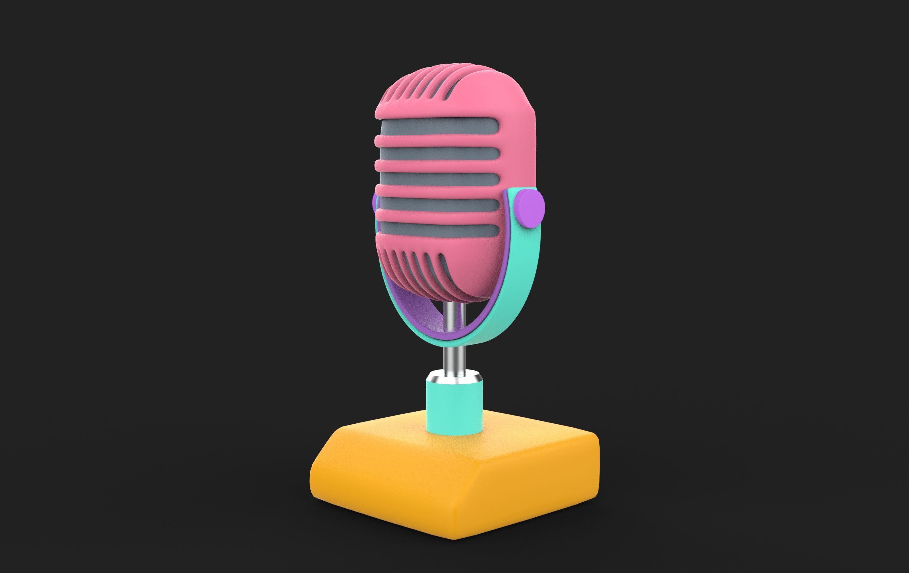 Vintage Microphone 3D model_11