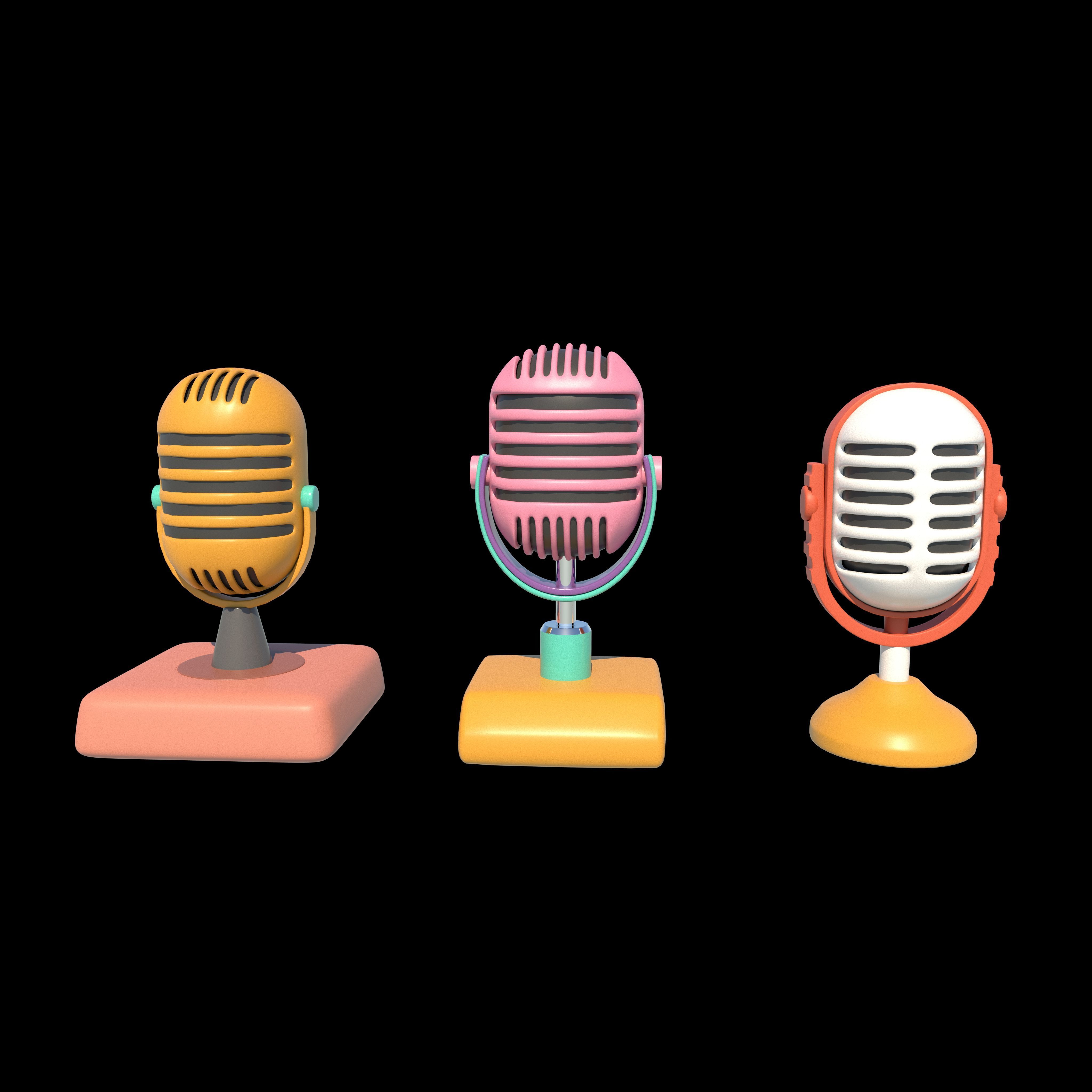 Vintage Microphone 3D model_5