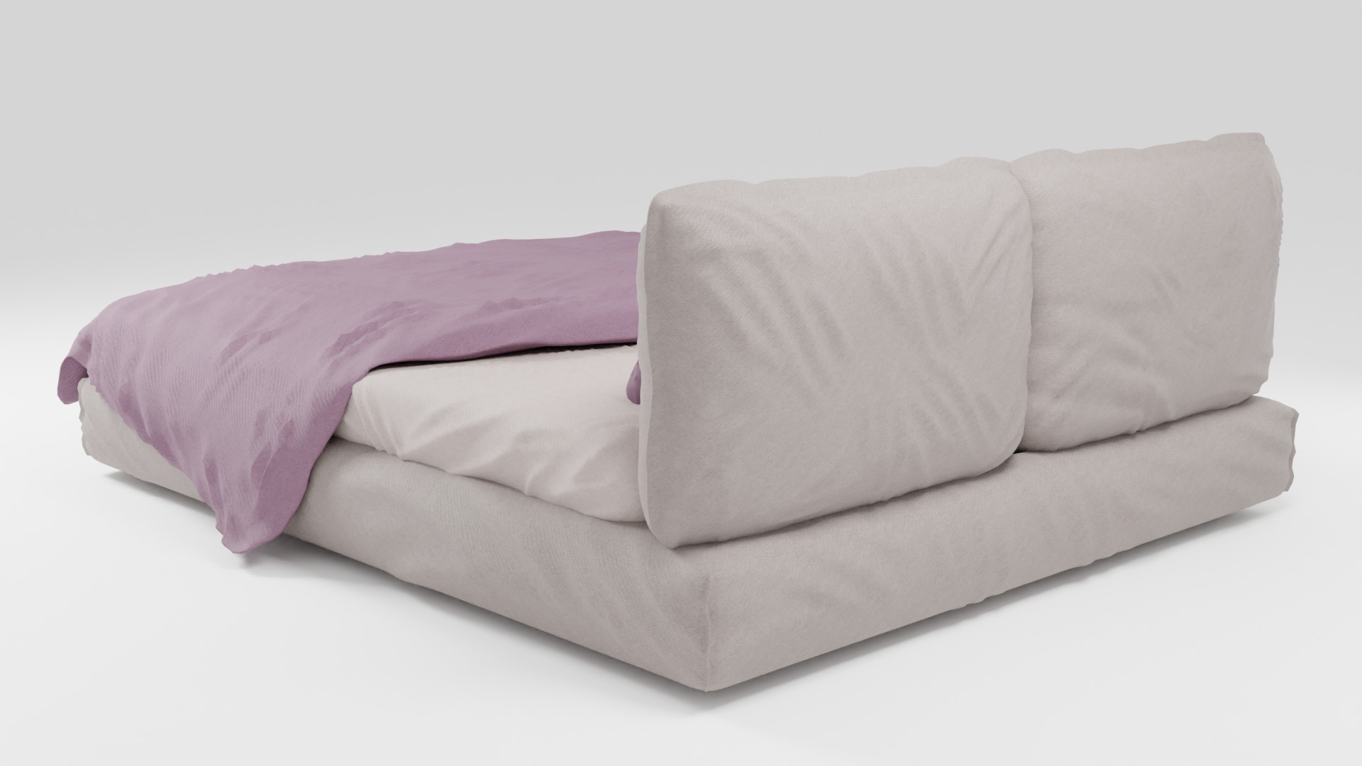Upholstered bed with modern design 3D model_3