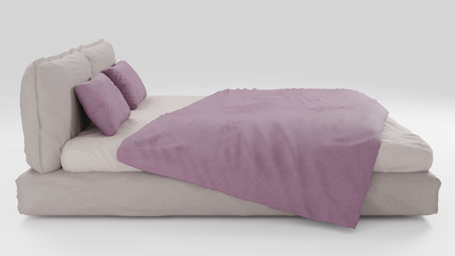 Upholstered bed with modern design 3D model_1