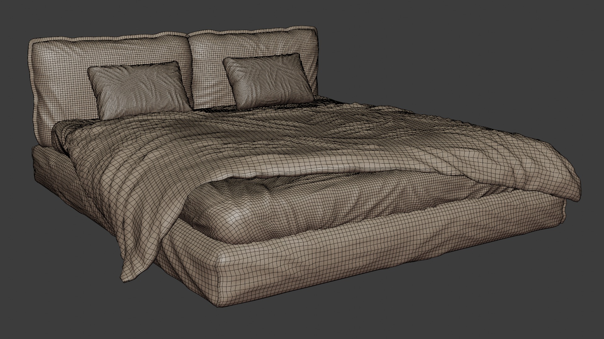 Upholstered bed with modern design 3D model_6