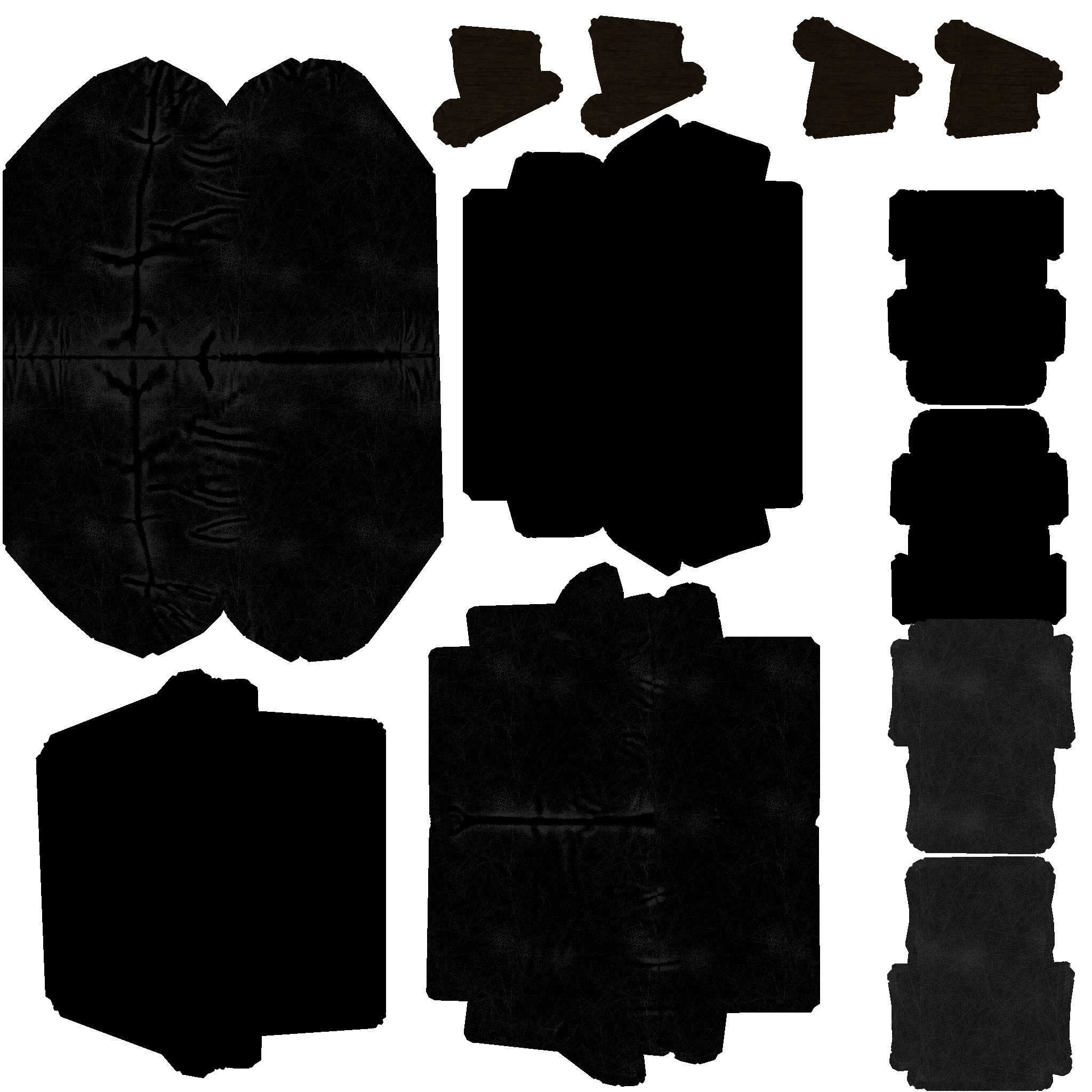 Interior sofa low-poly model leather like texture Low-poly 3D model_10