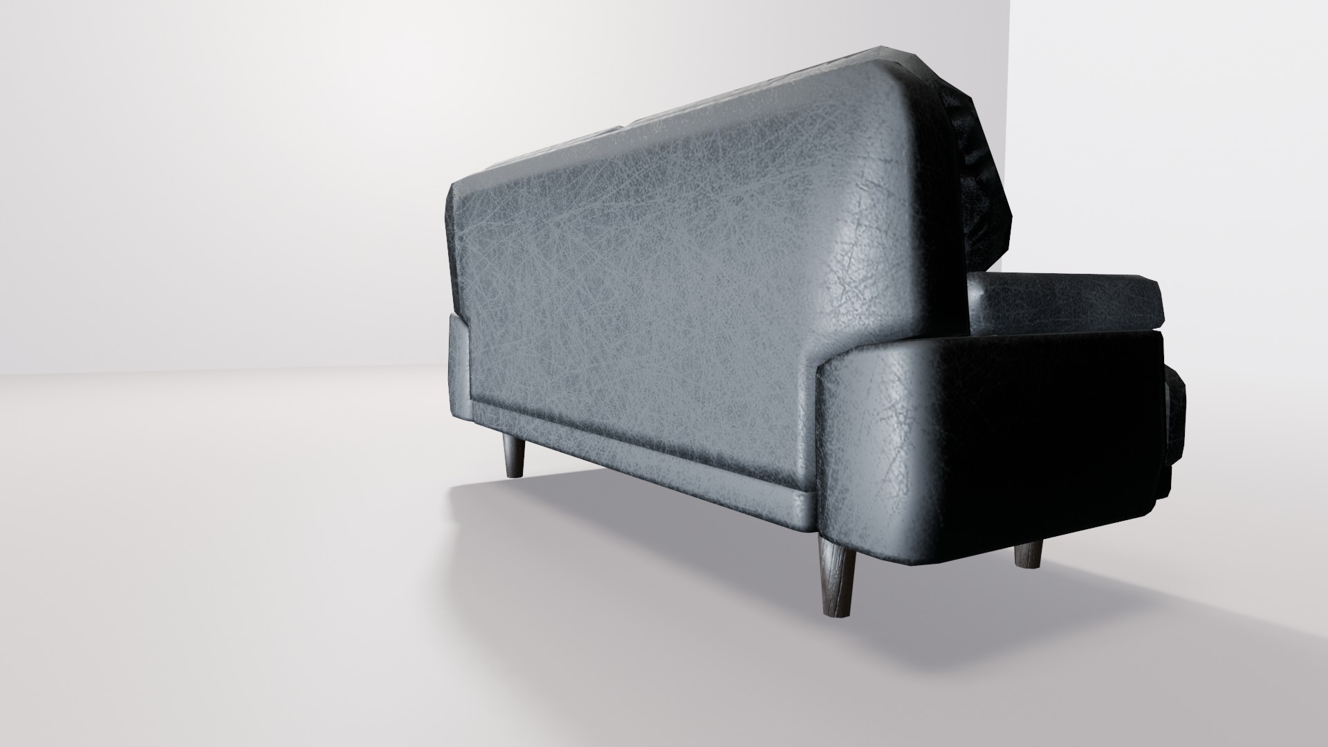 Interior sofa low-poly model leather like texture Low-poly 3D model_5