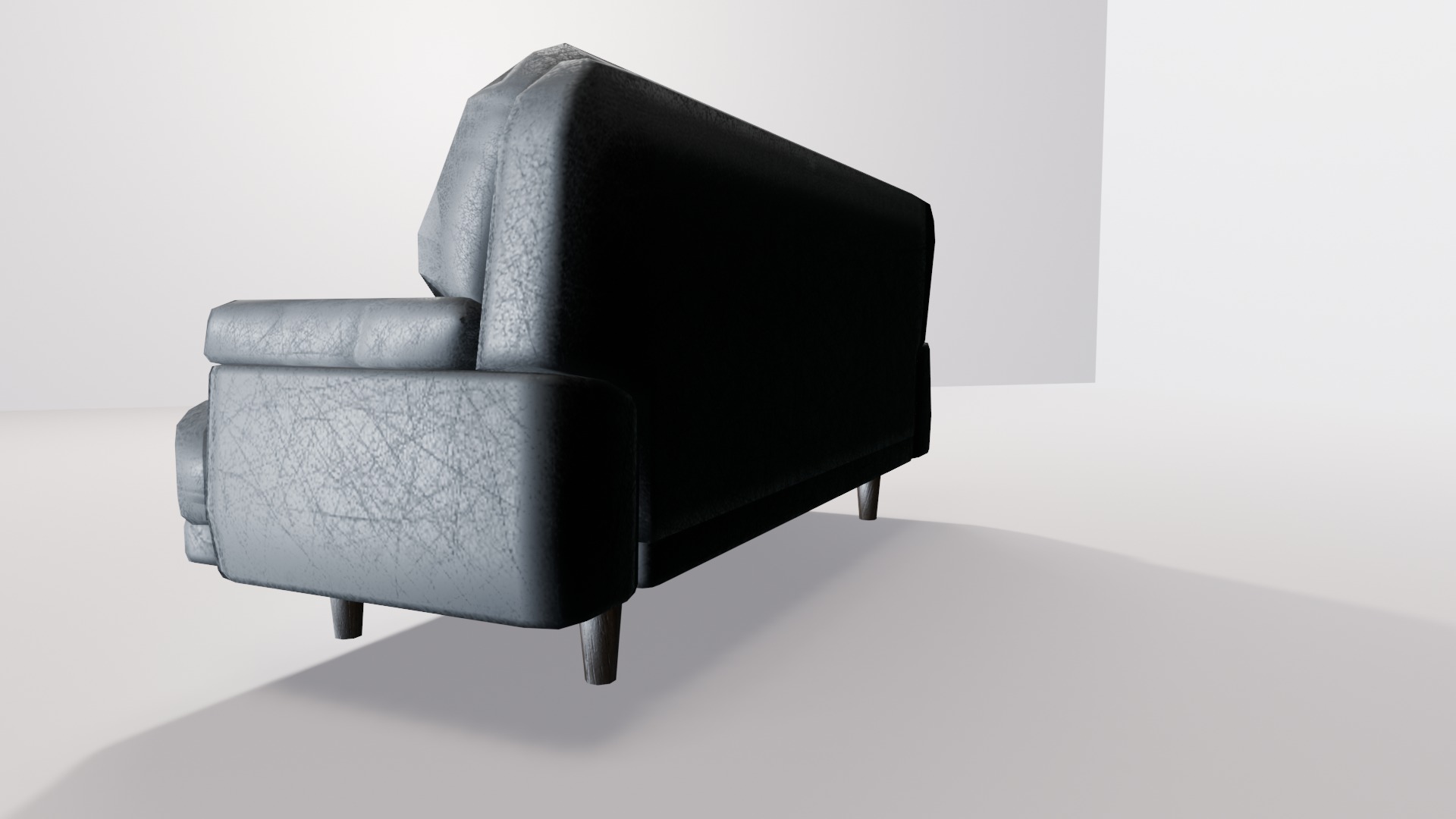Interior sofa low-poly model leather like texture Low-poly 3D model_4