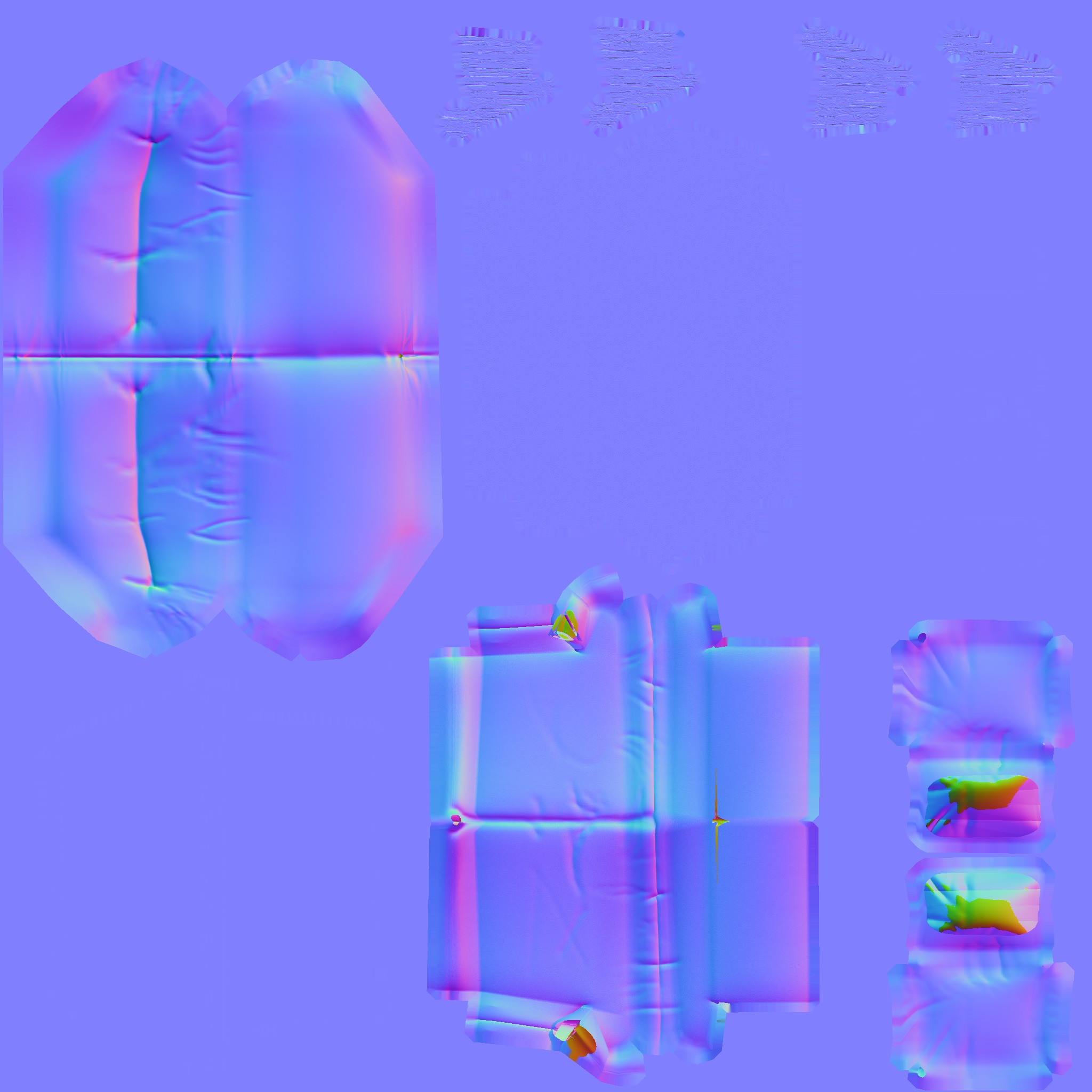 Interior sofa low-poly model leather like texture Low-poly 3D model_11