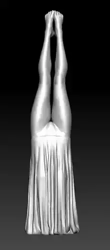 Upside down girl with skirt  V2 3D print model