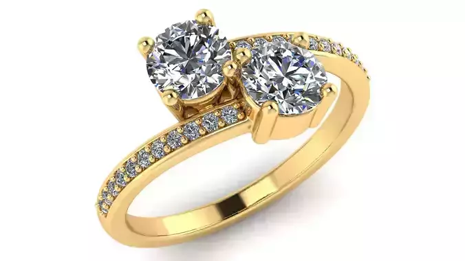 AG 900 DIAMOND TWO STONE RING 