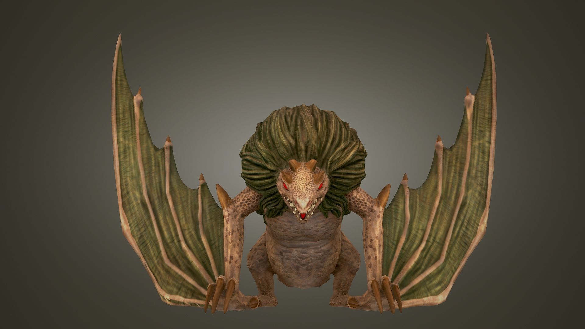 Stylized FurDragon Low-poly 3D model_5