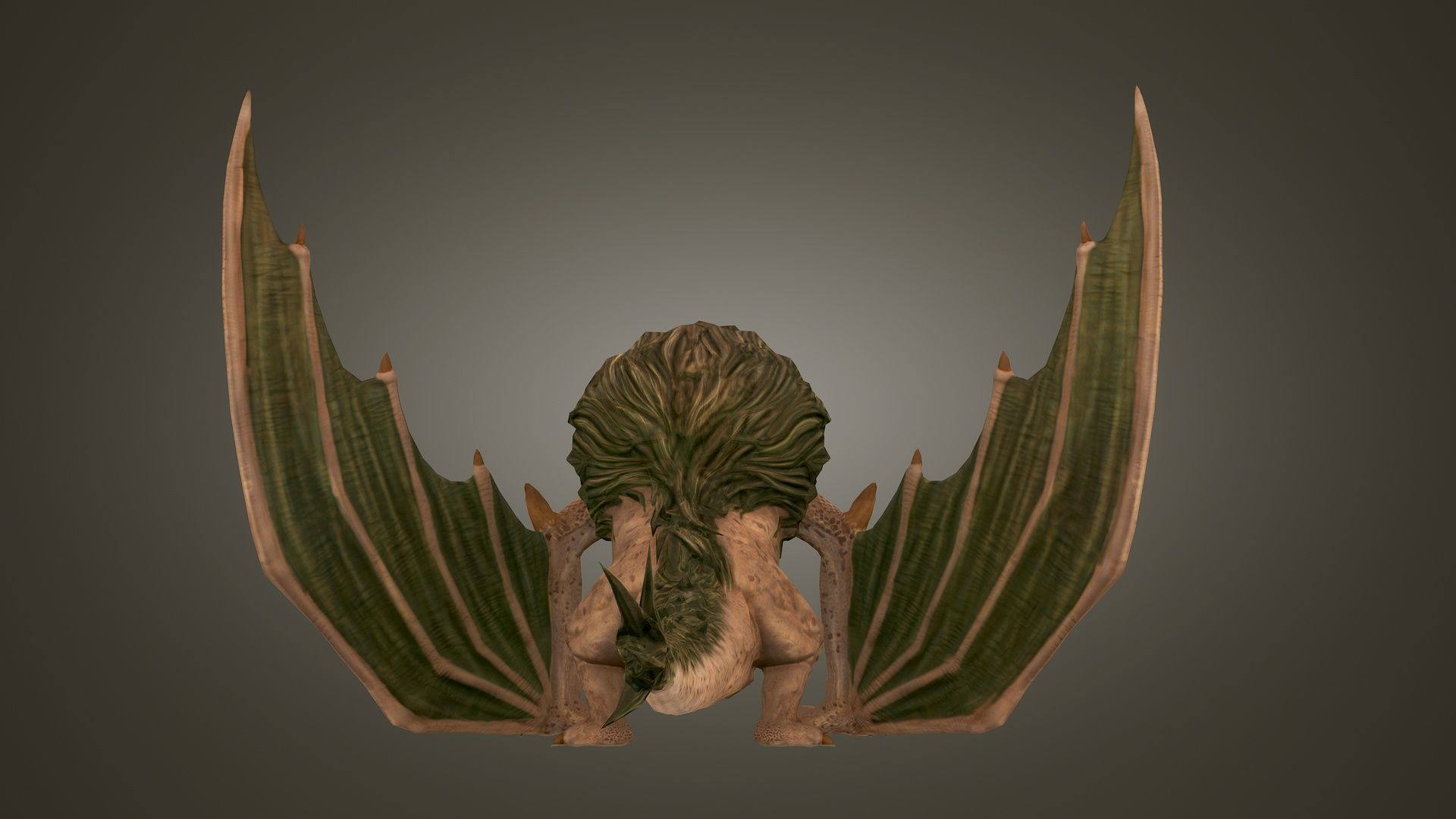 Stylized FurDragon Low-poly 3D model_11