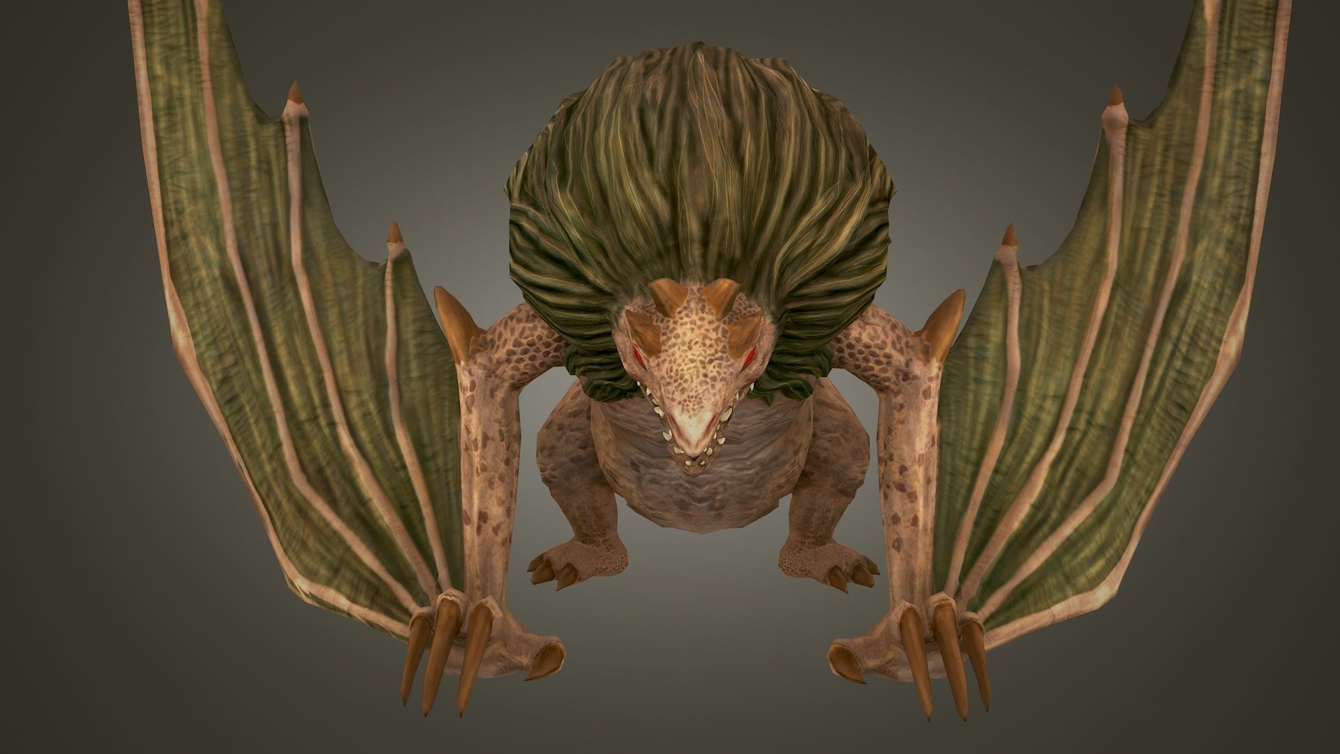 Stylized FurDragon Low-poly 3D model_15