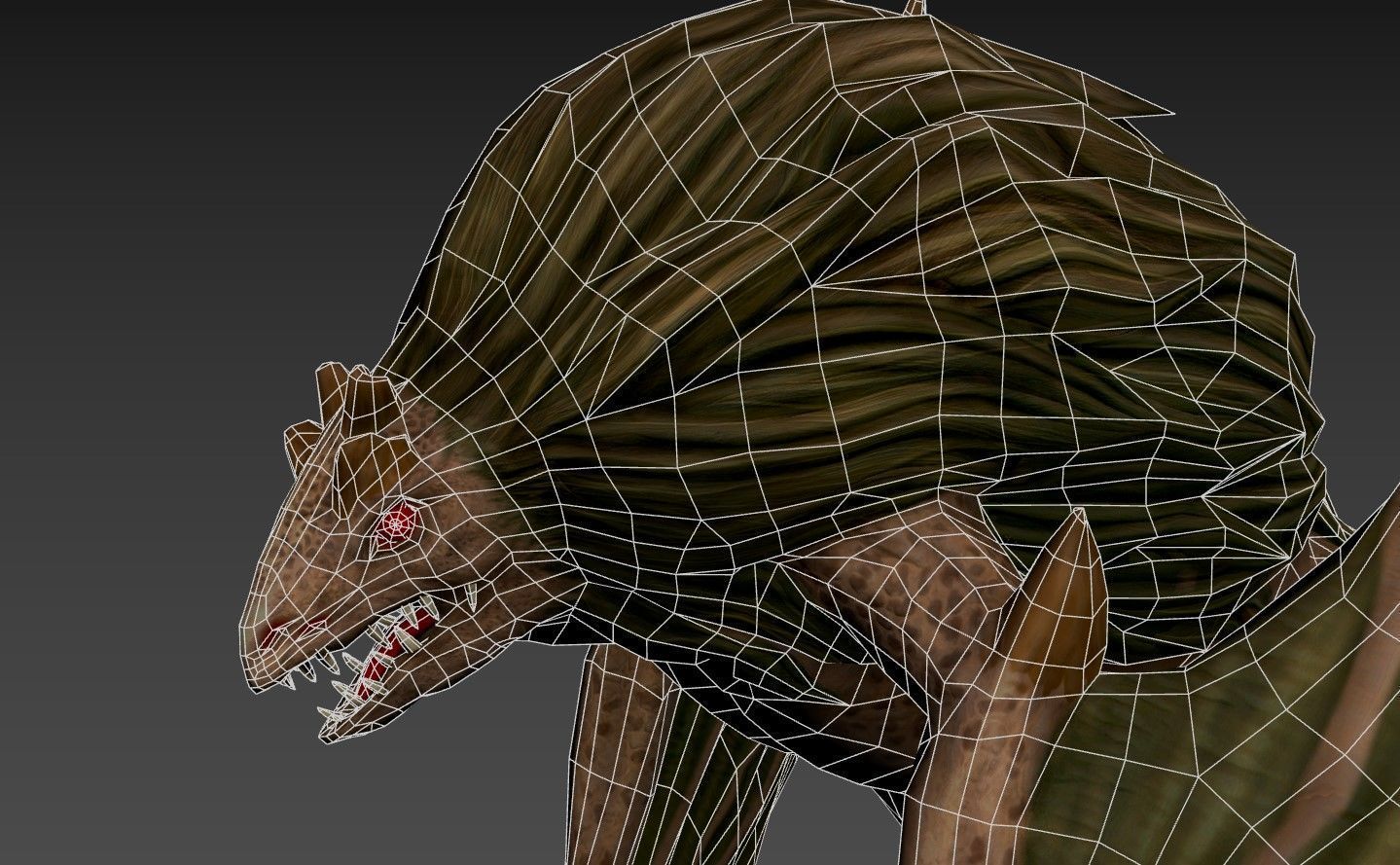 Stylized FurDragon Low-poly 3D model_18