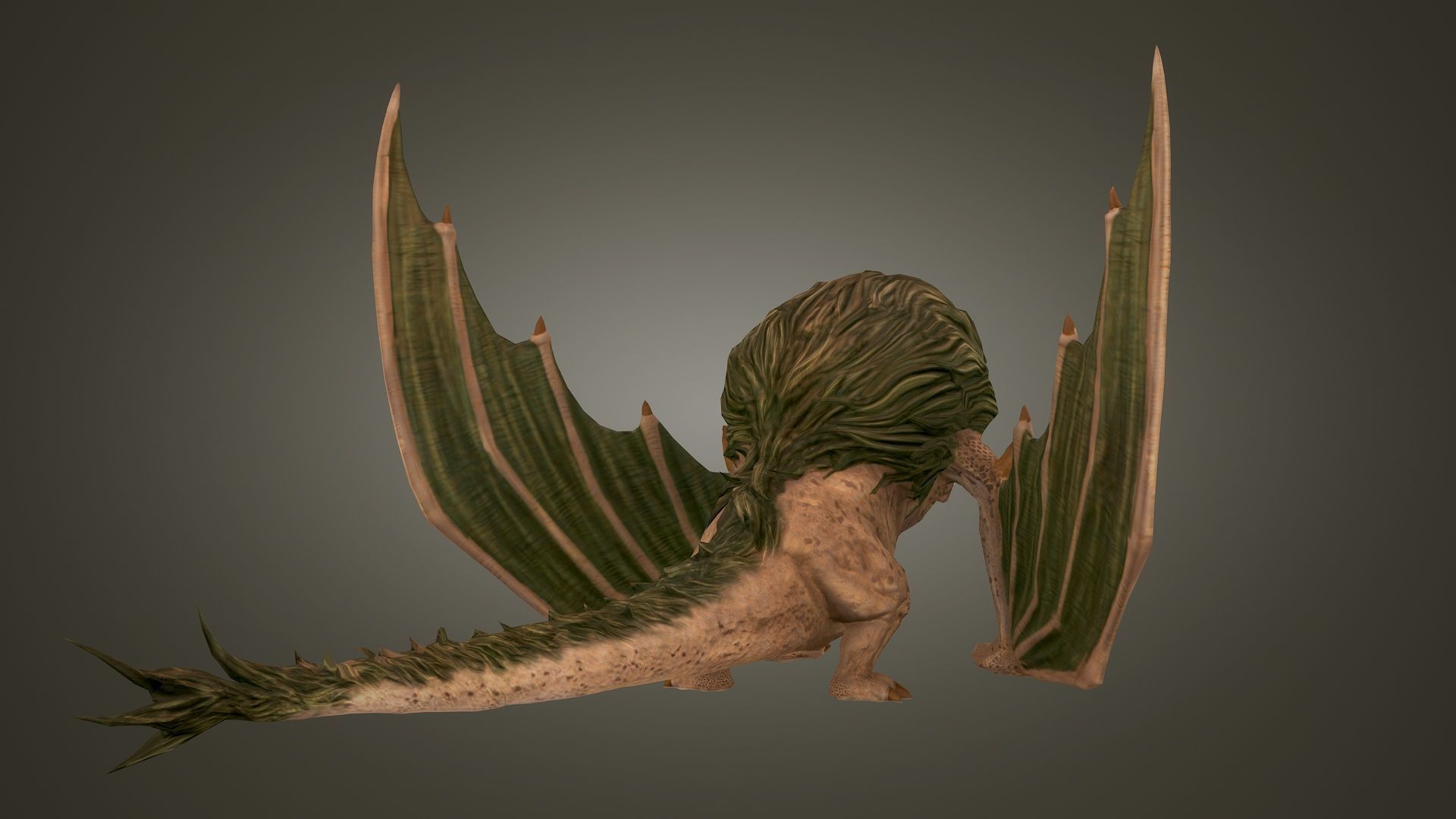 Stylized FurDragon Low-poly 3D model_9