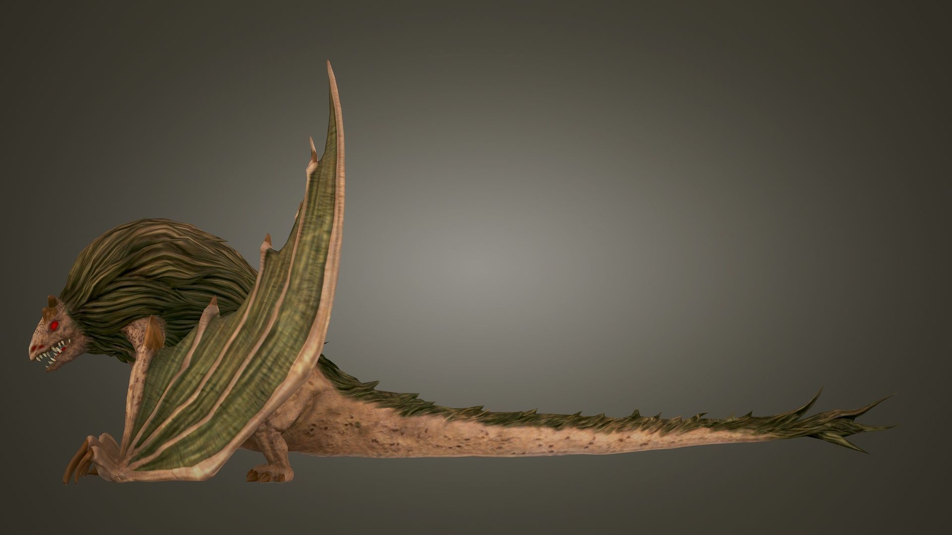 Stylized FurDragon Low-poly 3D model_7